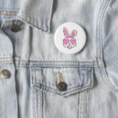 Niedliche Coquette Bow Ostertag Rabbit Bunny Oars Button (Beispiel)