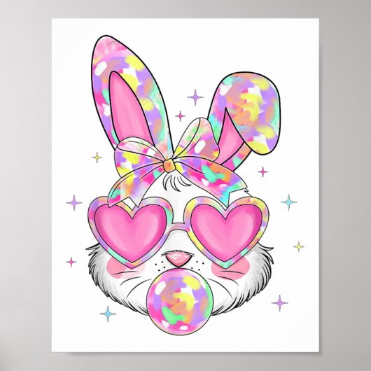 Niedliche Coquette Bow Ostertag Rabbit Bunny Oars Poster (Vorne)