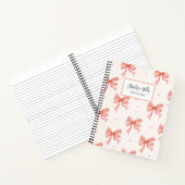 Niedliche Coquette Rosa Bögen Spirale Notizblock (Innenseite)