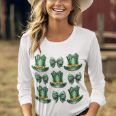 Niedliche Coquette St Patrick's Day Bows and Hats T-Shirt