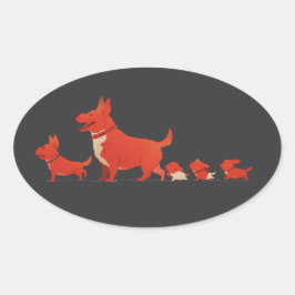 Niedliche Corgi Dog Family - Baby Quote Baby Bib Ovaler Aufkleber