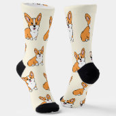 Niedliche Corgi Dog Muster Socken (Gewinkelt)