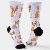 Niedliche Corgi Dog Muster Socken (Gewinkelt)
