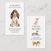 Niedliche Corgi Dog Walker Pet Sitter Business Car Visitenkarte (Vorne/Hinten)