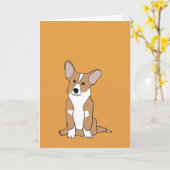 Niedliche Corgi-Gruß-Karte - kundengerecht Karte (Gelbe Blume)