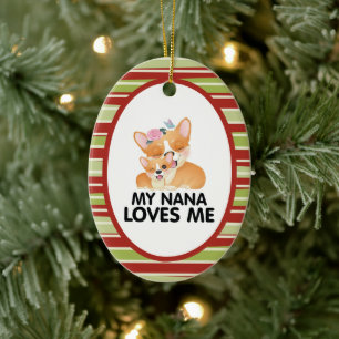 Niedliche Corgi-Hunde - Meine Nana-Lieben Keramik Ornament