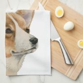 Niedliche Corgi-Hundekunst Handtuch (Viertel Falte)