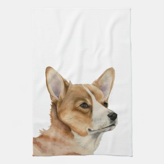 Niedliche Corgi-Hundekunst Handtuch (Vertikal)