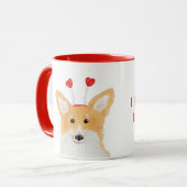 Niedliche Corgi 'I Liebe you more than sauss' rote Tasse (Vorderseite Links)