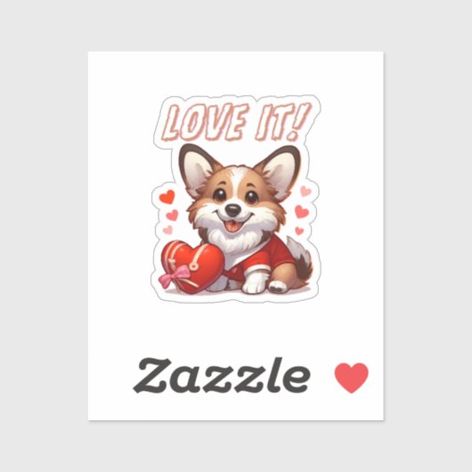 Niedliche Corgi-Liebe Aufkleber (Blatt)