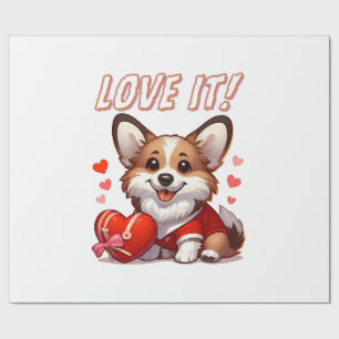 Niedliche Corgi-Liebe Geschenkpapier