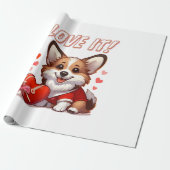 Niedliche Corgi-Liebe Geschenkpapier (Ungerollt)