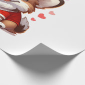 Niedliche Corgi-Liebe Geschenkpapier (Ecke)