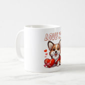 Niedliche Corgi-Liebe Kaffeetasse (Vorderseite Links)
