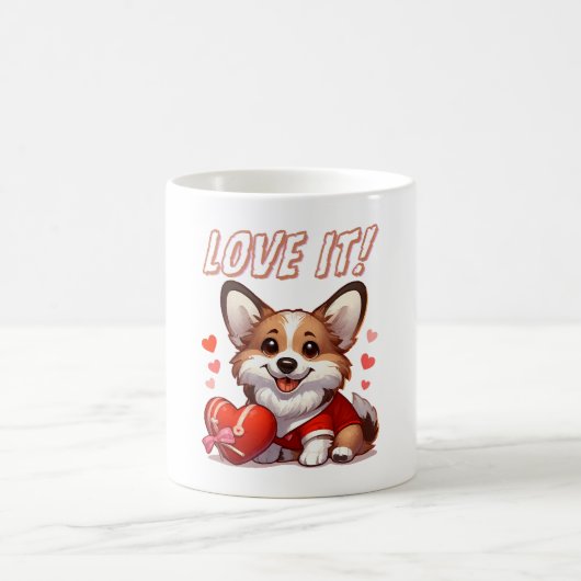 Niedliche Corgi-Liebe Kaffeetasse (Mittel)
