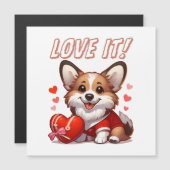 Niedliche Corgi-Liebe Magnetkarte (Vorne/Hinten)
