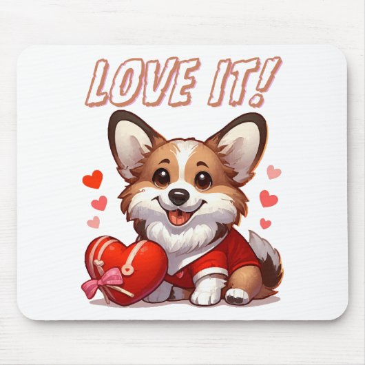 Niedliche Corgi-Liebe Mousepad (Vorne)