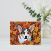 Niedliche Corgi-Malerei Postkarte (Stehend Vorderseite)