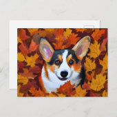 Niedliche Corgi-Malerei Postkarte (Vorne/Hinten)