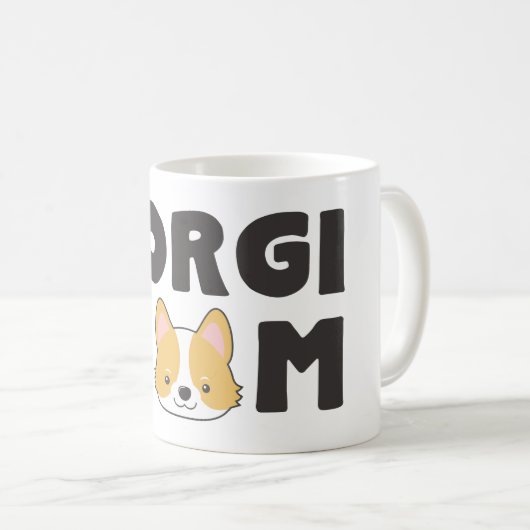 Niedliche Corgi-Mama Kaffeetasse (VorderseiteRechts)