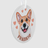Niedliche Corgi-Mama mit Herz-Hund-Illustration Ornament (Vorderseite)
