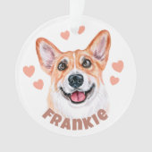 Niedliche Corgi-Mama mit Herz-Hund-Illustration Ornament (Vorderseite)