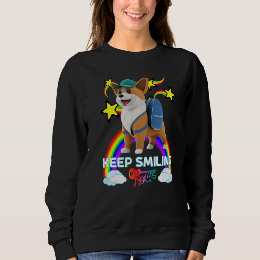 Niedliche Corgi Puppy-Backpack Baseballkappe BEHAL Sweatshirt (Vorderseite)