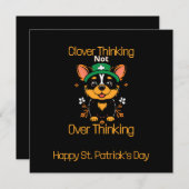 Niedliche Corgi St. Patrick's Day Card - Flachbild (Vorne/Hinten)
