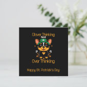 Niedliche Corgi St. Patrick's Day Card - Flachbild (Stehend Vorderseite)