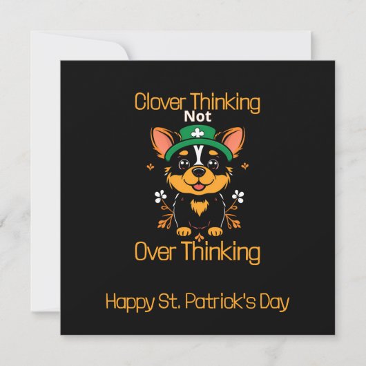 Niedliche Corgi St. Patrick's Day Card - Flachbild (Vorderseite)