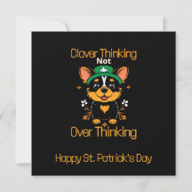 Niedliche Corgi St. Patrick's Day Card - Flachbild