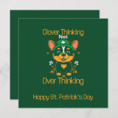 Niedliche Corgi St. Patrick's Day Card - Flachbild (Vorne/Hinten)