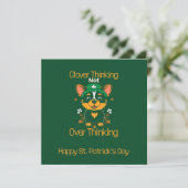 Niedliche Corgi St. Patrick's Day Card - Flachbild (Stehend Vorderseite)