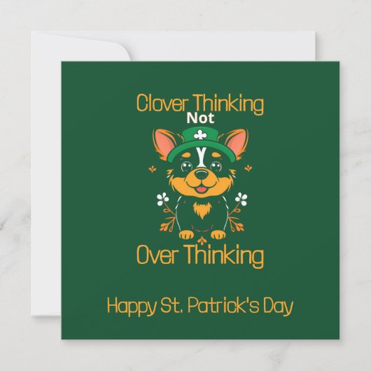 Niedliche Corgi St. Patrick's Day Card - Flachbild (Vorderseite)
