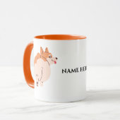 Niedliche Corgi-Tasse mit bearbeitbarem Namen Tasse (Vorderseite Links)