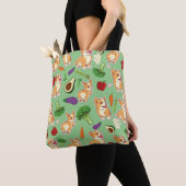 Niedliche Corgi und Gemüse - Lebensmittelmuster gr Tasche (Von Nahem)