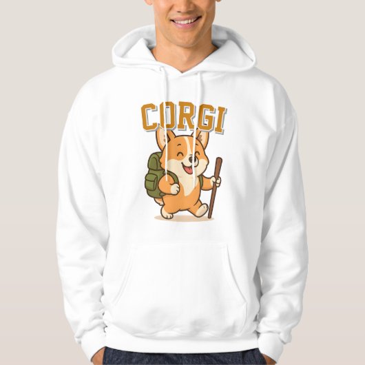 Niedliche Corgi Unisex Man Kleidung schmücken Hoodie (Vorderseite)