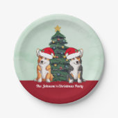 Niedliche Corgi Weihnachtsbaum Custom Holiday Part Pappteller (Vorderseite)