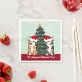 Niedliche Corgi Weihnachtsbaum Custom Holiday Part Serviette (Beispiel)