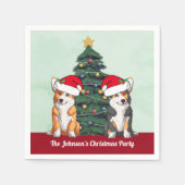Niedliche Corgi Weihnachtsbaum Custom Holiday Part Serviette (Vorderseite)