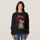 Niedliche Corgi-Weihnachtsmannmütze mit farbigen L Sweatshirt (Vorne ganz)
