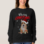 Niedliche Corgi-Weihnachtsmannmütze mit farbigen L Sweatshirt (Vorderseite)