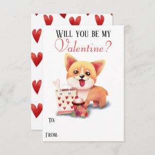 Niedliche Corgi Welpe, meine Valentinenkarte Einladung