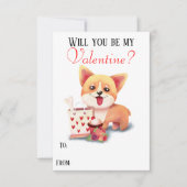 Niedliche Corgi Welppy ist meine Valentine Valenti Einladung (Vorderseite)