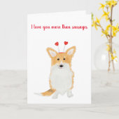Niedliche Corgi-Würstchen Valentinkarte Karte (Gelbe Blume)