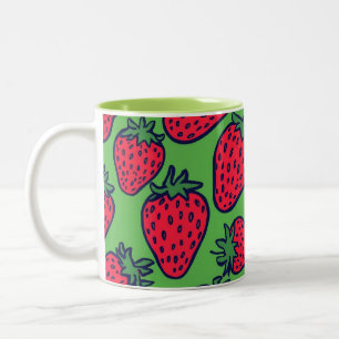 Niedliche Cotattcore Kawaii Strawberry Ästhetik Zweifarbige Tasse