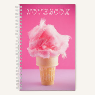 Niedliche Cotton Candy Cone Pink Nachtisch Notizblock