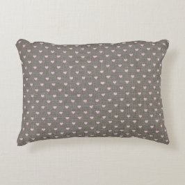 Niedliche Country Burlap Hearts Dekokissen