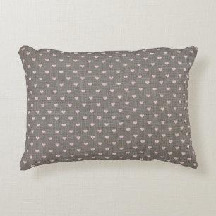 Niedliche Country Burlap Hearts Dekokissen