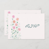 Niedliche Country Daisies Simple Wedding RSVP (Vorne/Hinten)